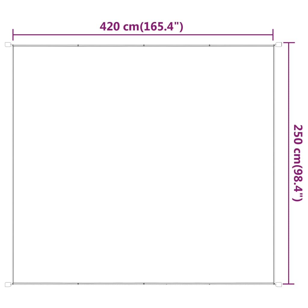Toldo vertical 250x420 cm tecido oxford verde-claro