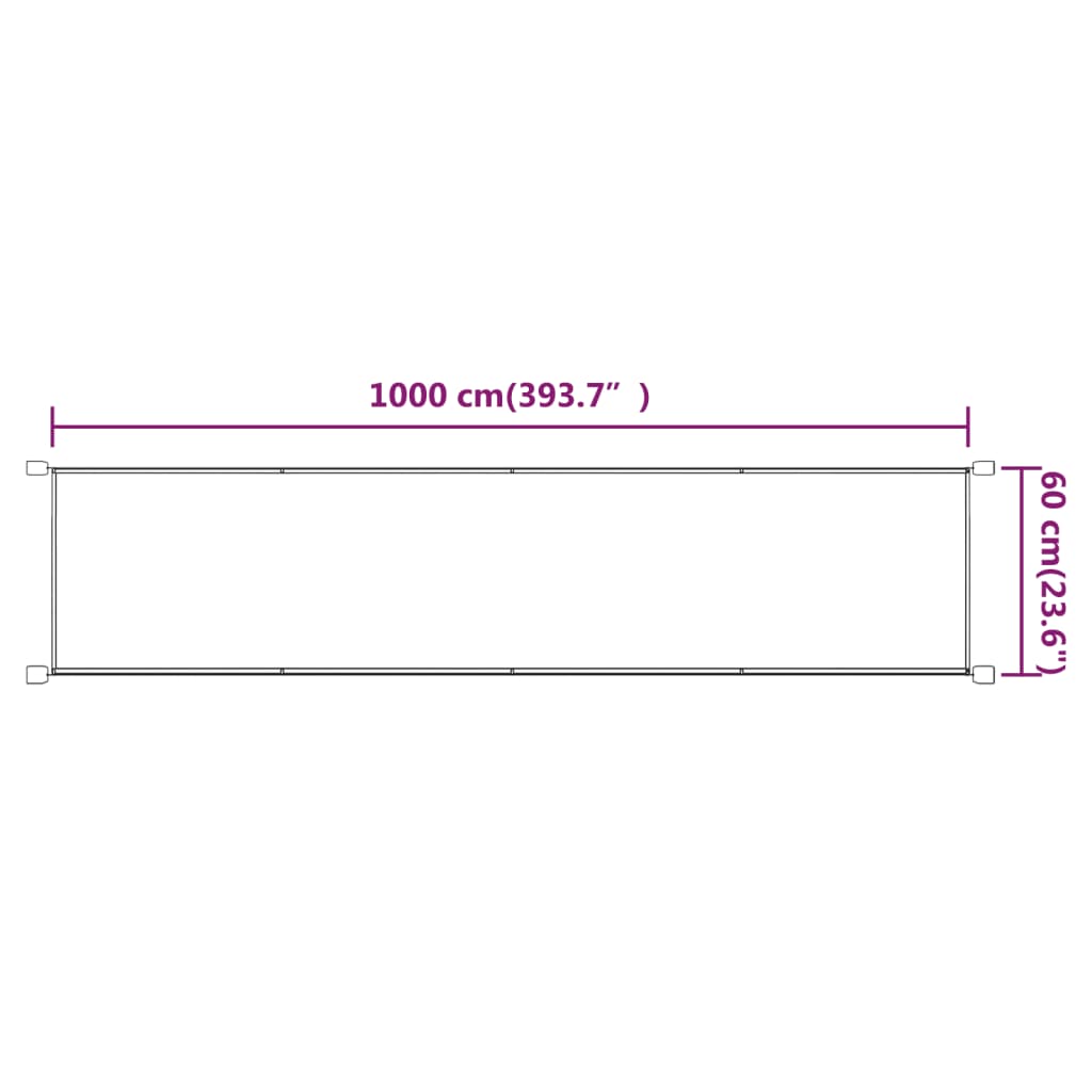 Toldo vertical 60x1000 cm tecido oxford cor terracota