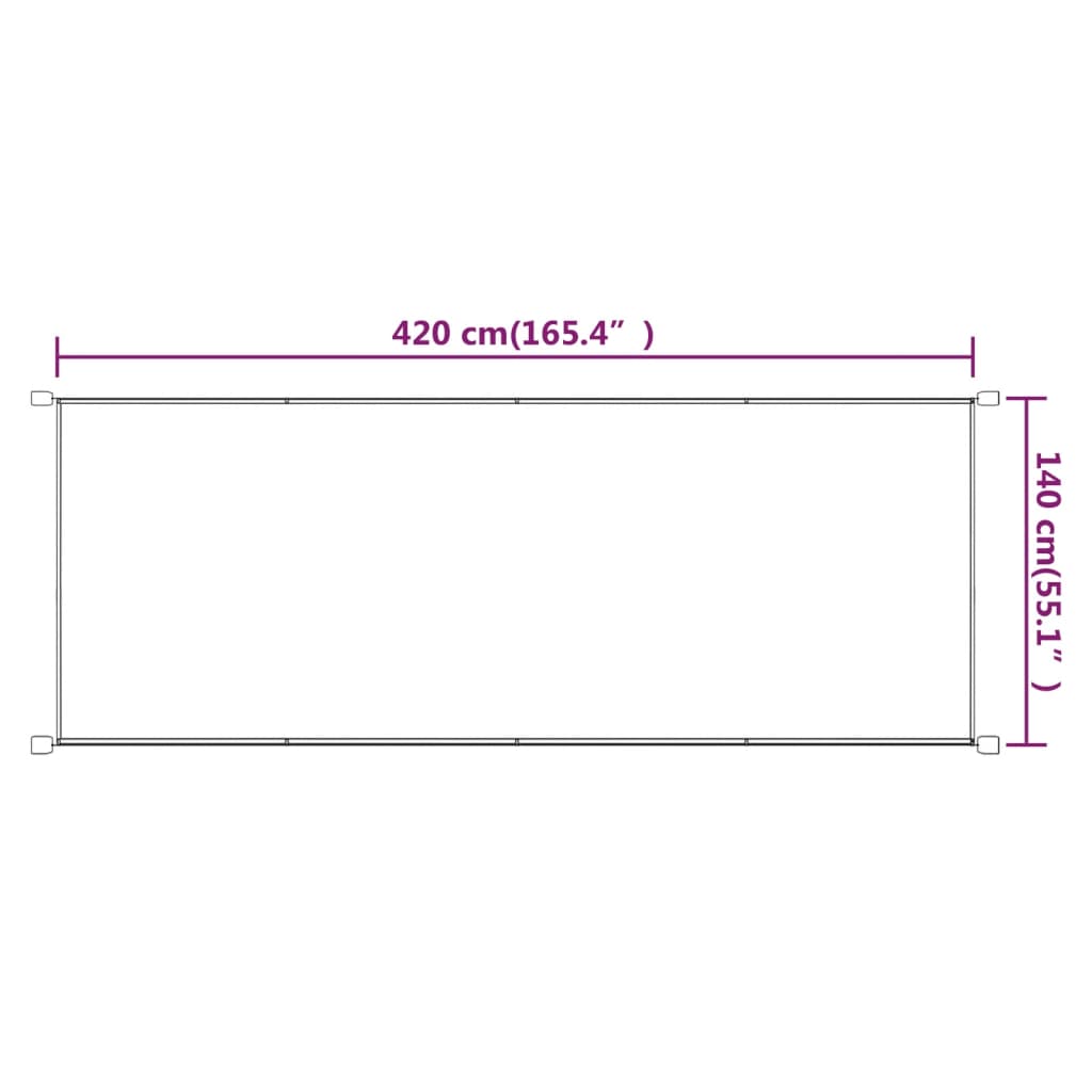 Toldo vertical 140x420 cm tecido oxford cor terracota