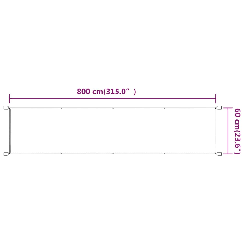 Toldo vertical 60x800 cm tecido oxford azul