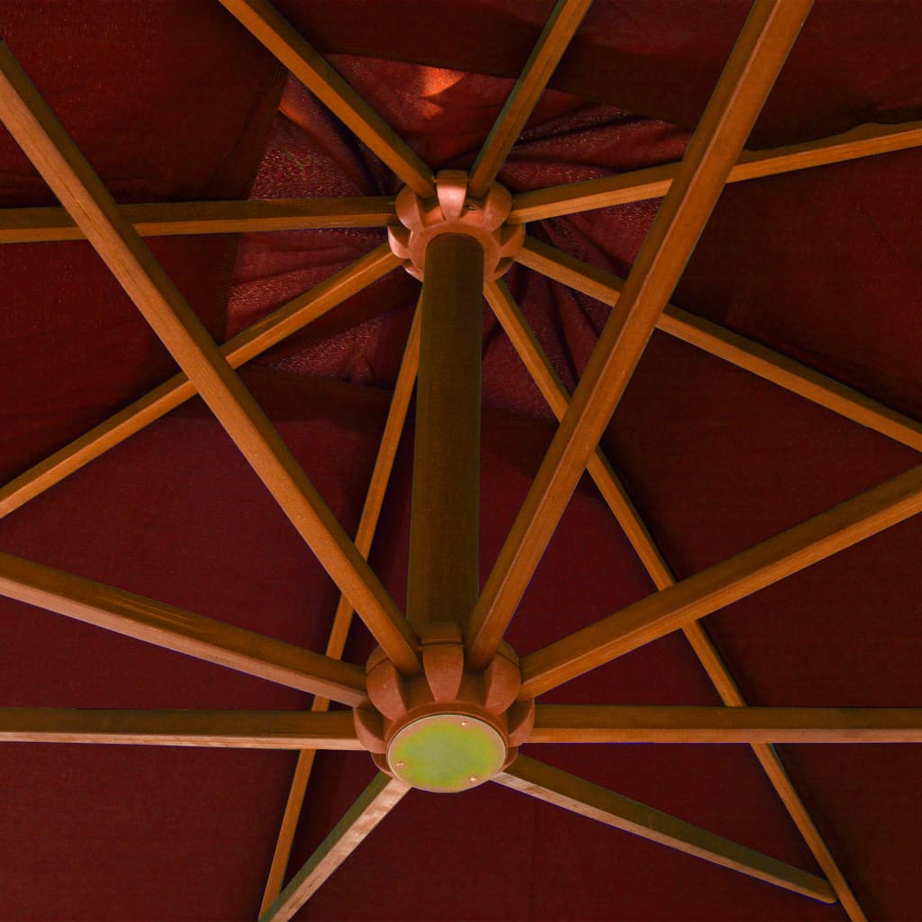 Guarda-sol de jardim suspenso com poste abeto maciço terracotta