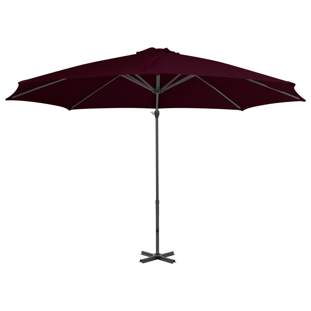 Guarda-sol jardim cantilever c/ poste alumínio 300 cm vermelho