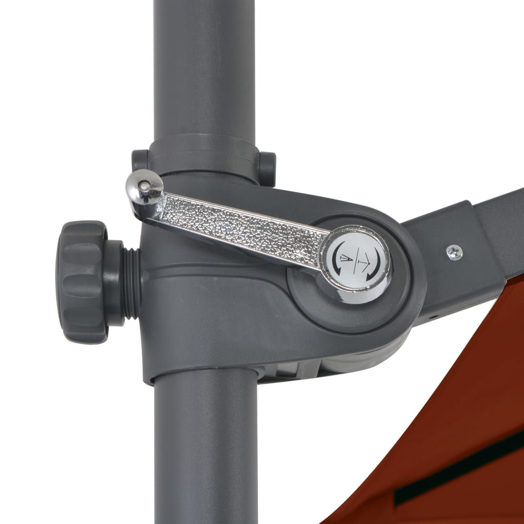 Guarda-sol jardim cantilever c/ poste aço 250x250 cm terracotta