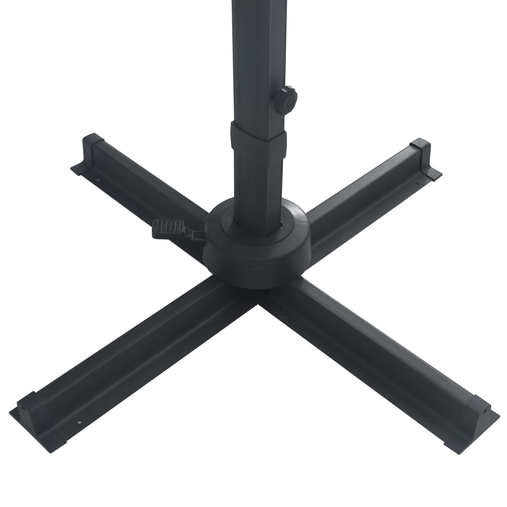 Guarda-sol jardim cantilever c/ luzes LED 400x300 cm terracotta