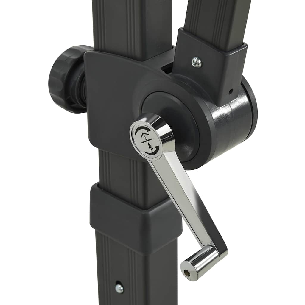 Guarda-sol jardim cantilever c/ poste/luzes LED 250cm antracite