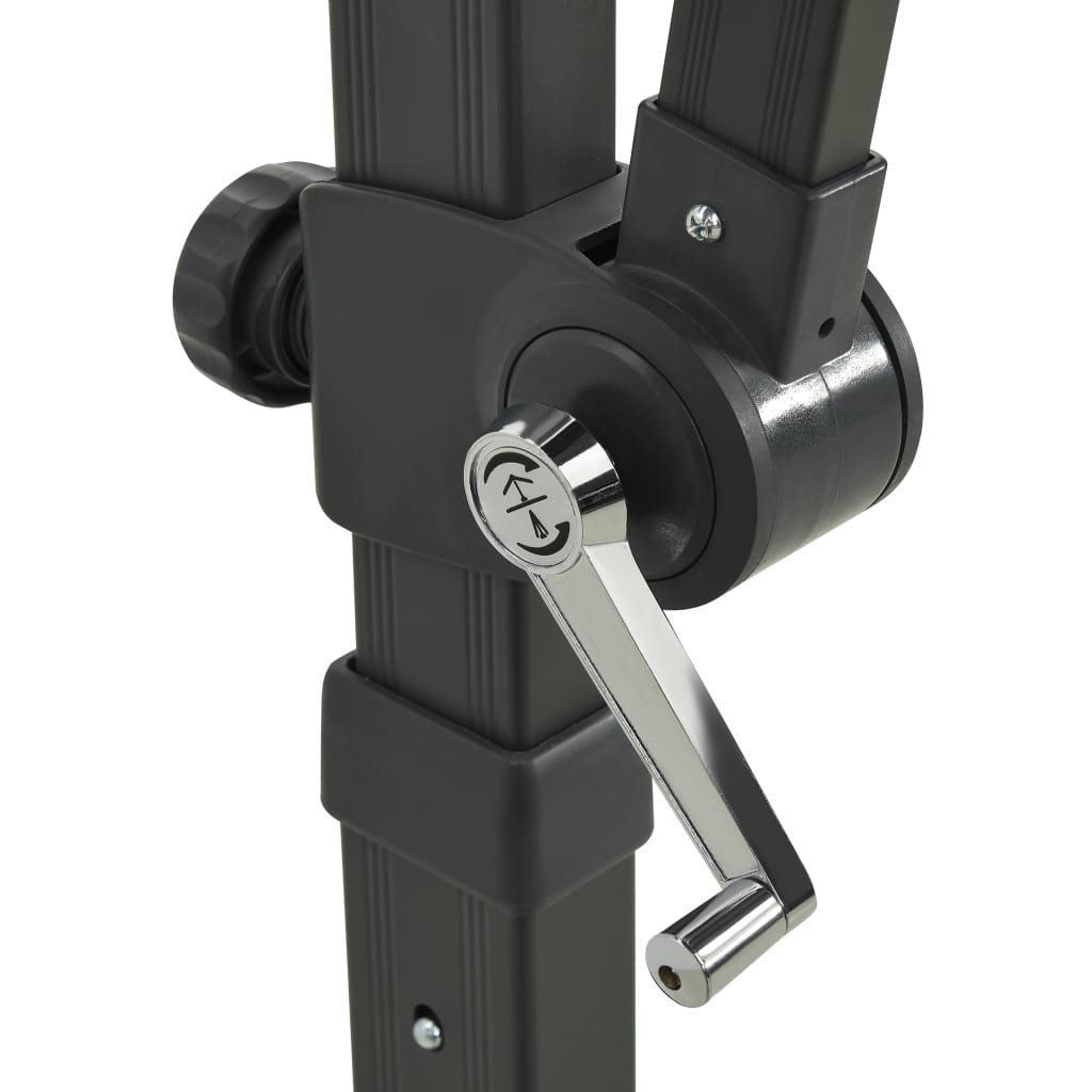 Guarda-sol jardim cantilever c/ poste e luzes LED 250 cm preto