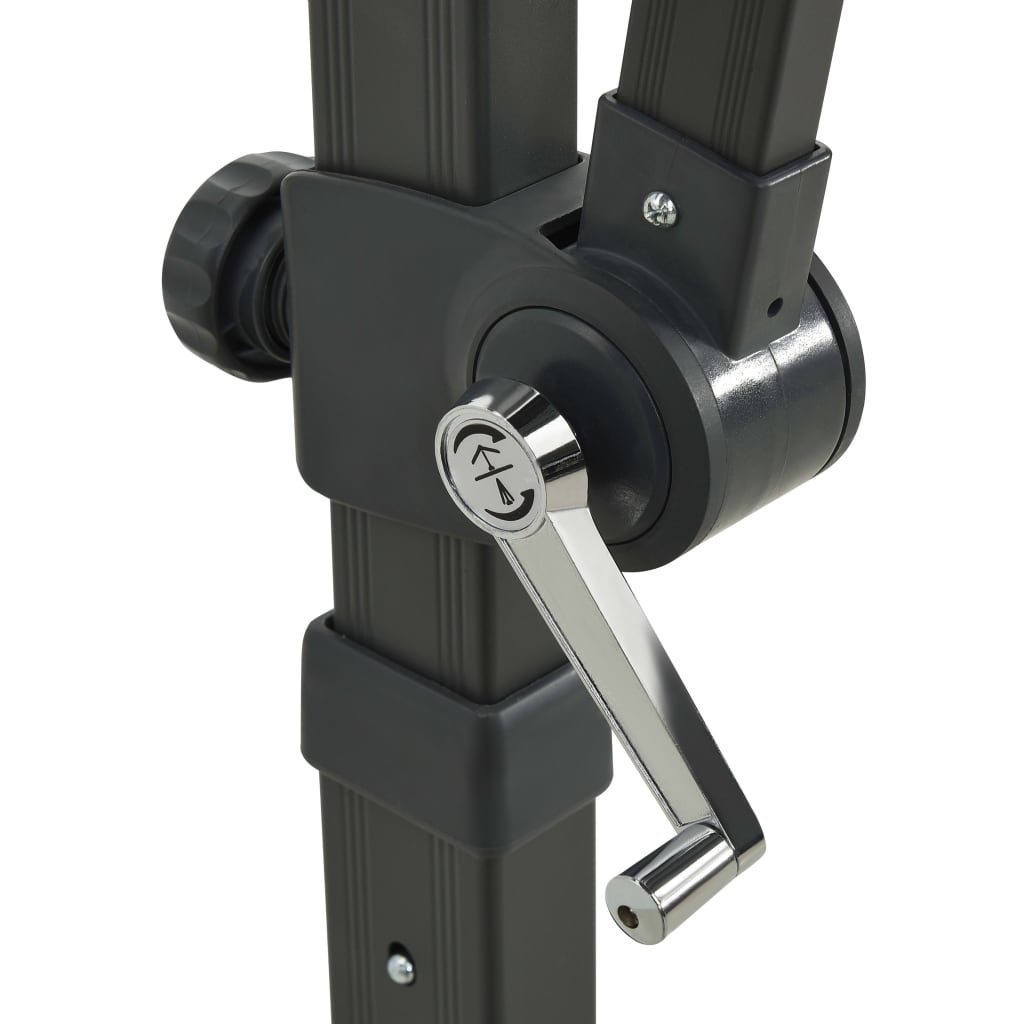Guarda-sol jardim cantilever c/ poste/luzes LED 300cm antracite