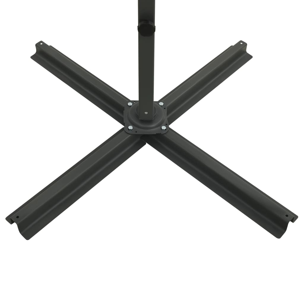 Guarda-sol jardim cantilever c/ poste/luzes LED 300cm antracite