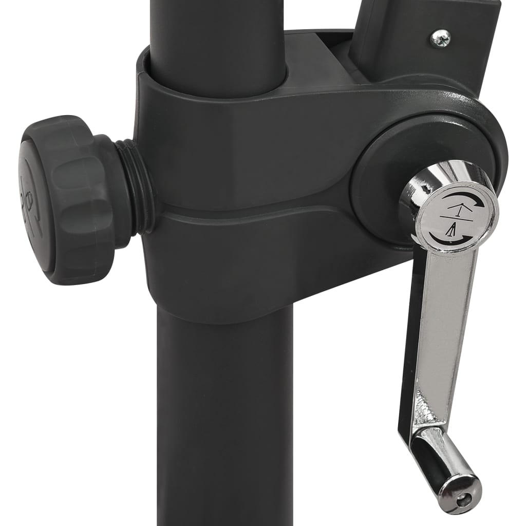 Guarda-sol jardim cantilever c/ poste e luzes LED 300 cm preto