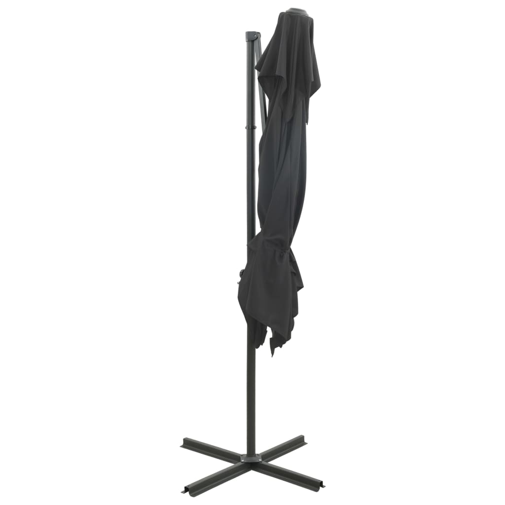 Guarda-sol de jardim cantilever toldo duplo 250x250cm antracite