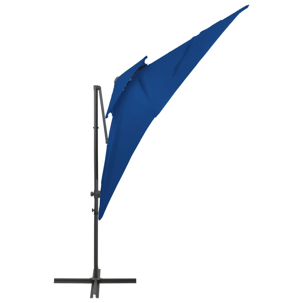 Guarda-sol jardim cantilever toldo duplo 250x250 cm azul-ciano