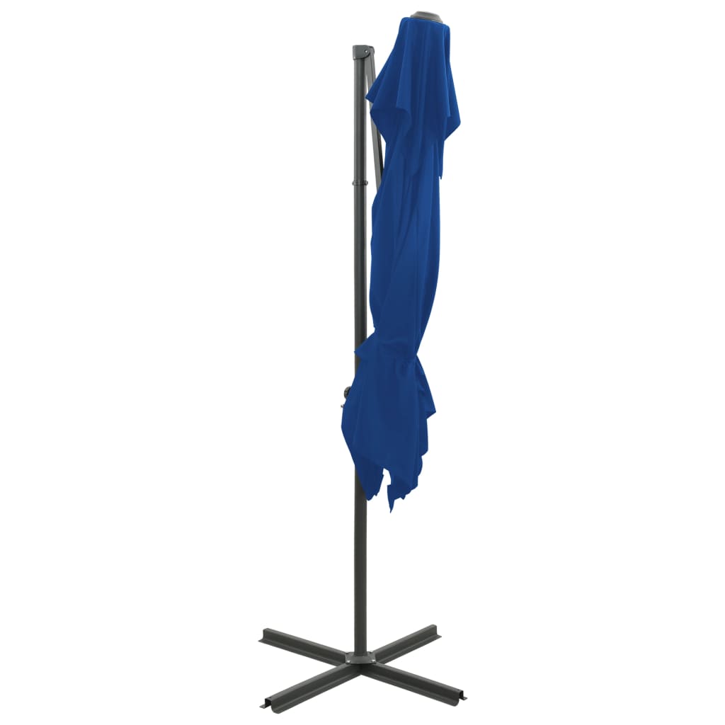 Guarda-sol jardim cantilever toldo duplo 250x250 cm azul-ciano