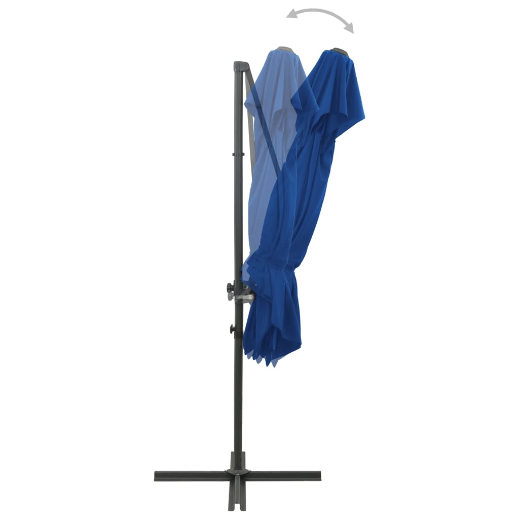 Guarda-sol jardim cantilever toldo duplo 250x250 cm azul-ciano