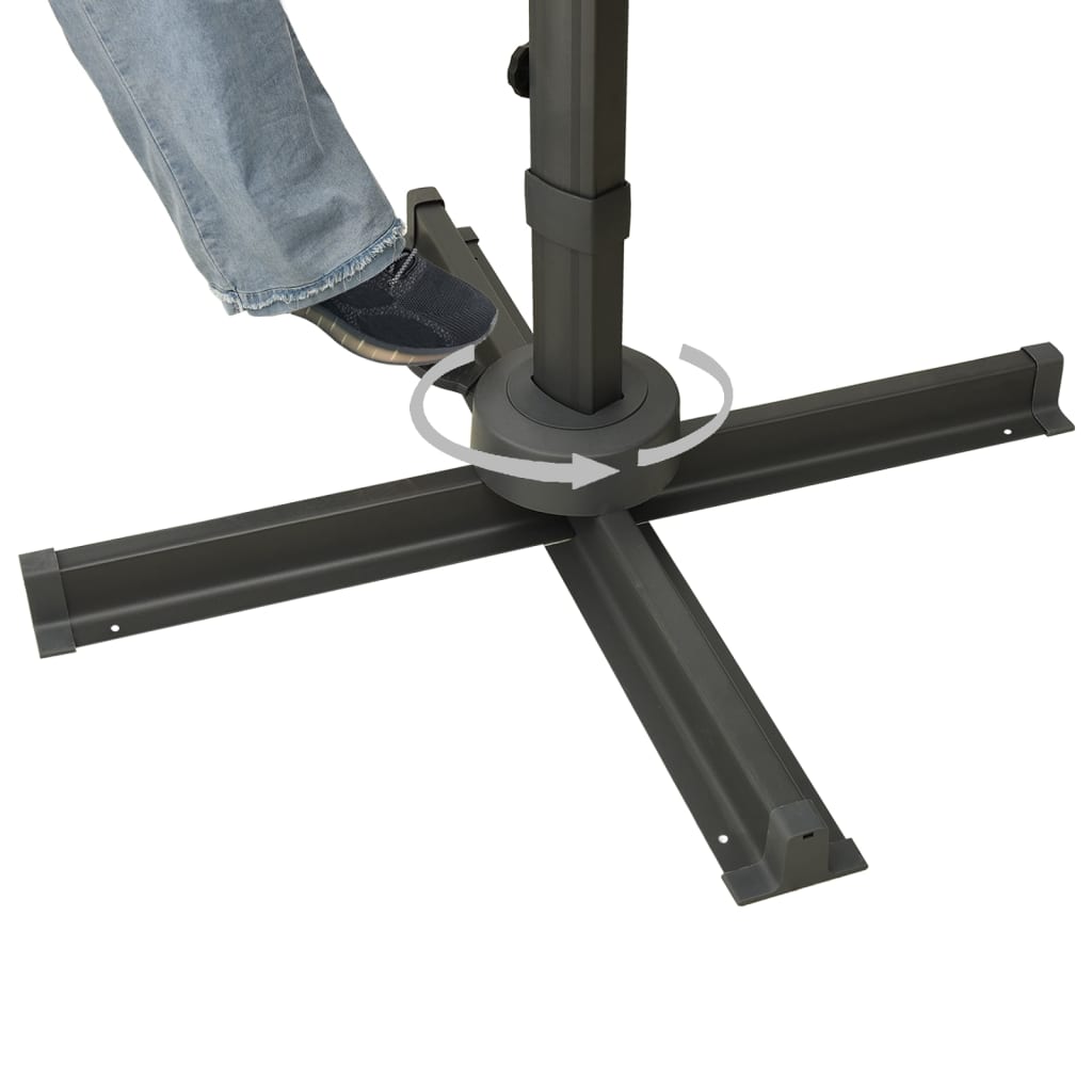 Guarda-sol de jardim cantilever com tampo duplo 300x300 cm areia