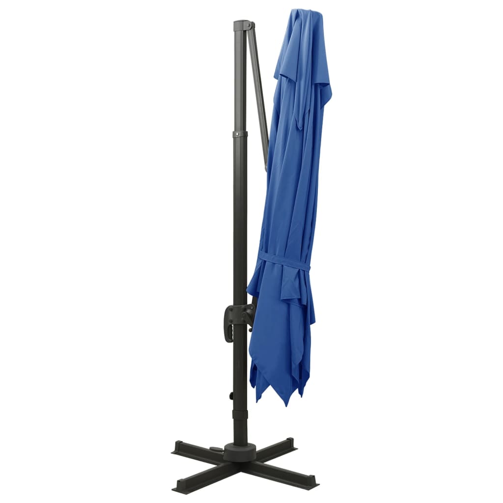 Guarda-sol jardim cantilever toldo duplo 300x300 cm azul-ciano