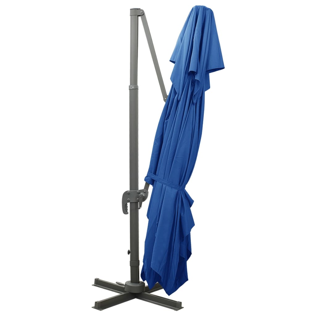Guarda-sol jardim cantilever toldo duplo 400x300 cm azul-ciano