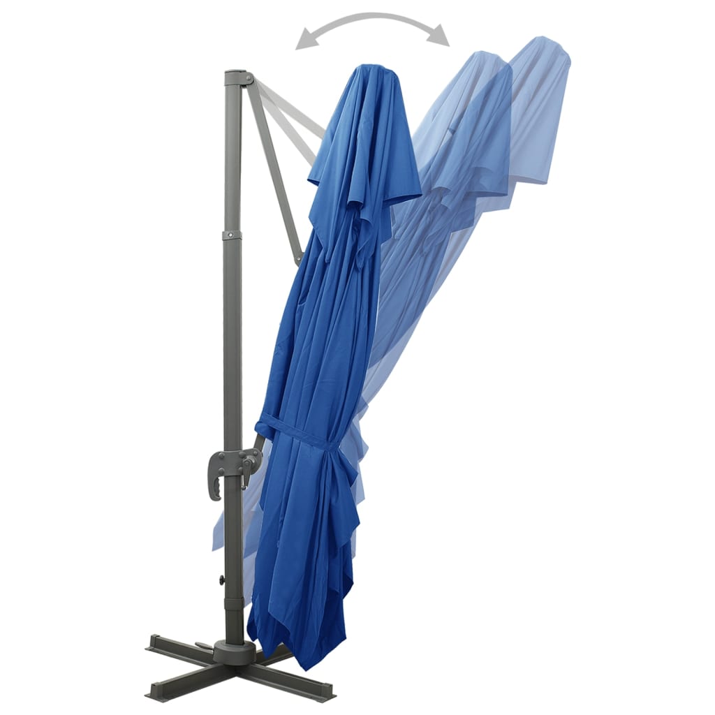Guarda-sol jardim cantilever toldo duplo 400x300 cm azul-ciano