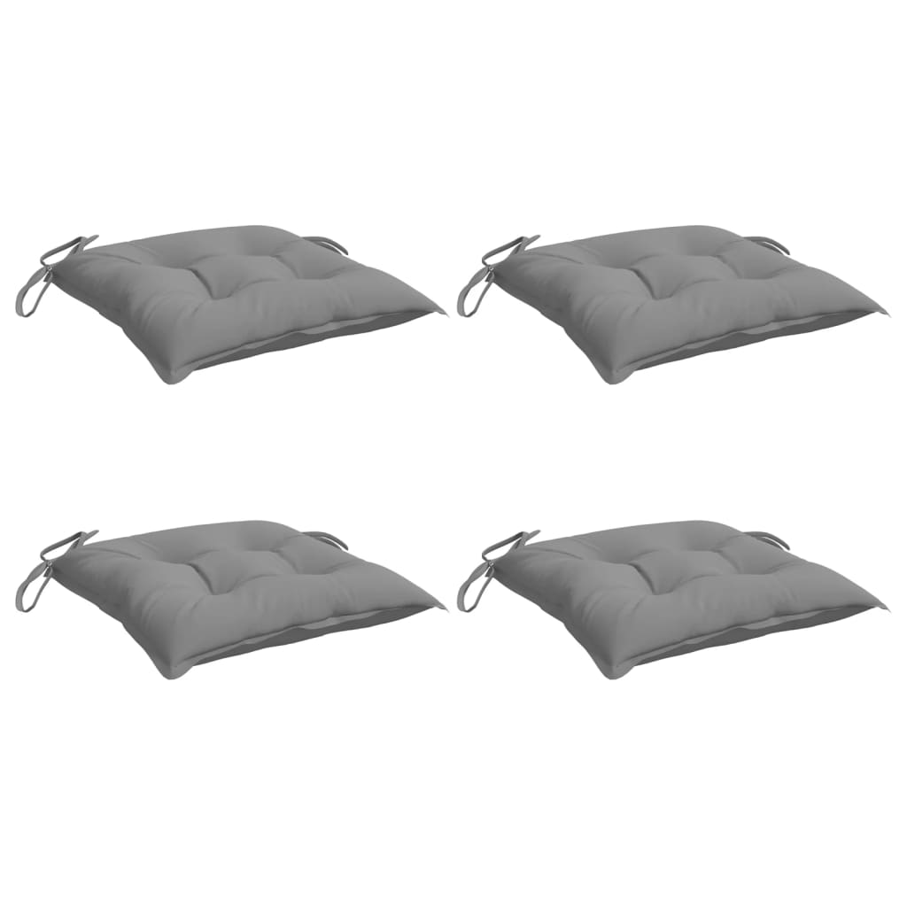 Almofadões de cadeira 4 pcs 40x40x7 cm tecido oxford cinza