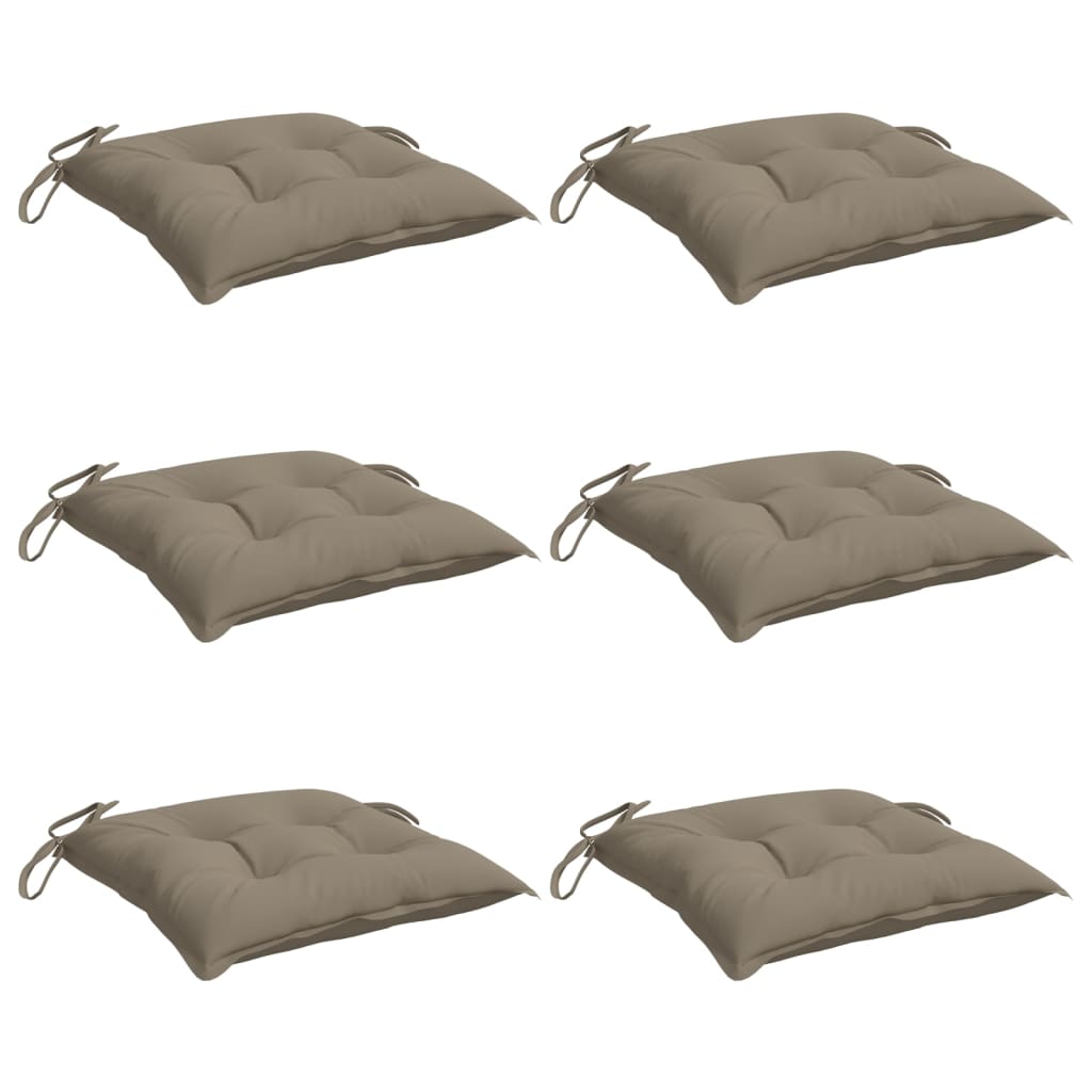 Almofadões de cadeira 6 pcs tecido oxford cinza-acastanhado