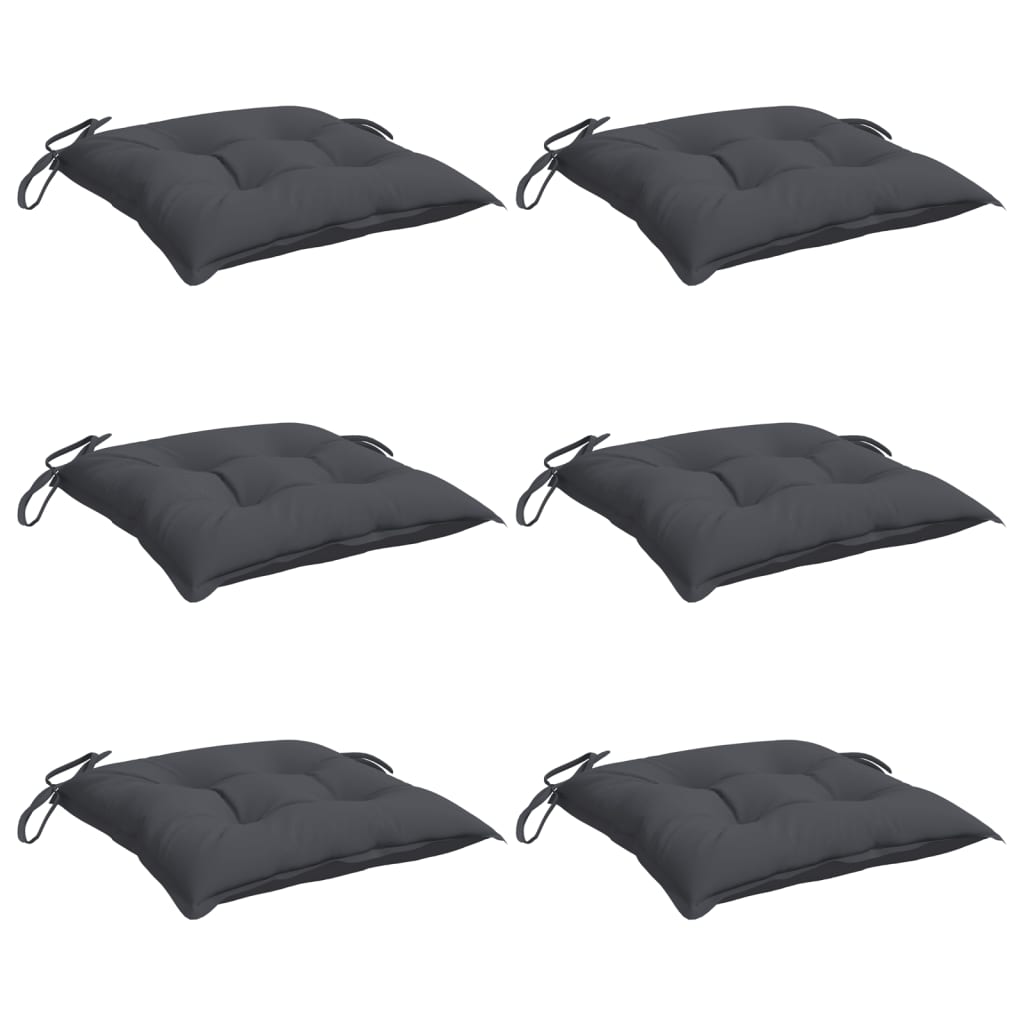 Almofadões de cadeira 6 pcs 50x50x7 cm tecido oxford antracite