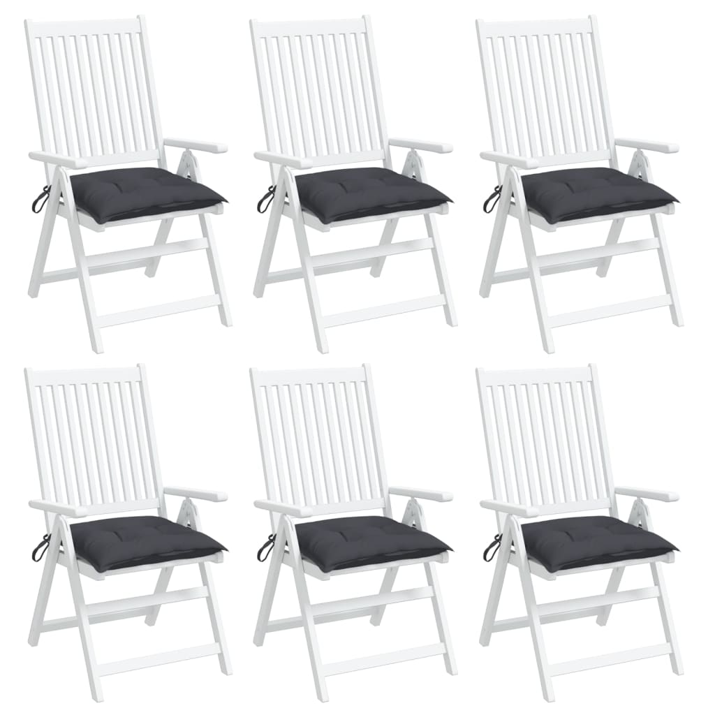 Almofadões de cadeira 6 pcs 50x50x7 cm tecido oxford antracite