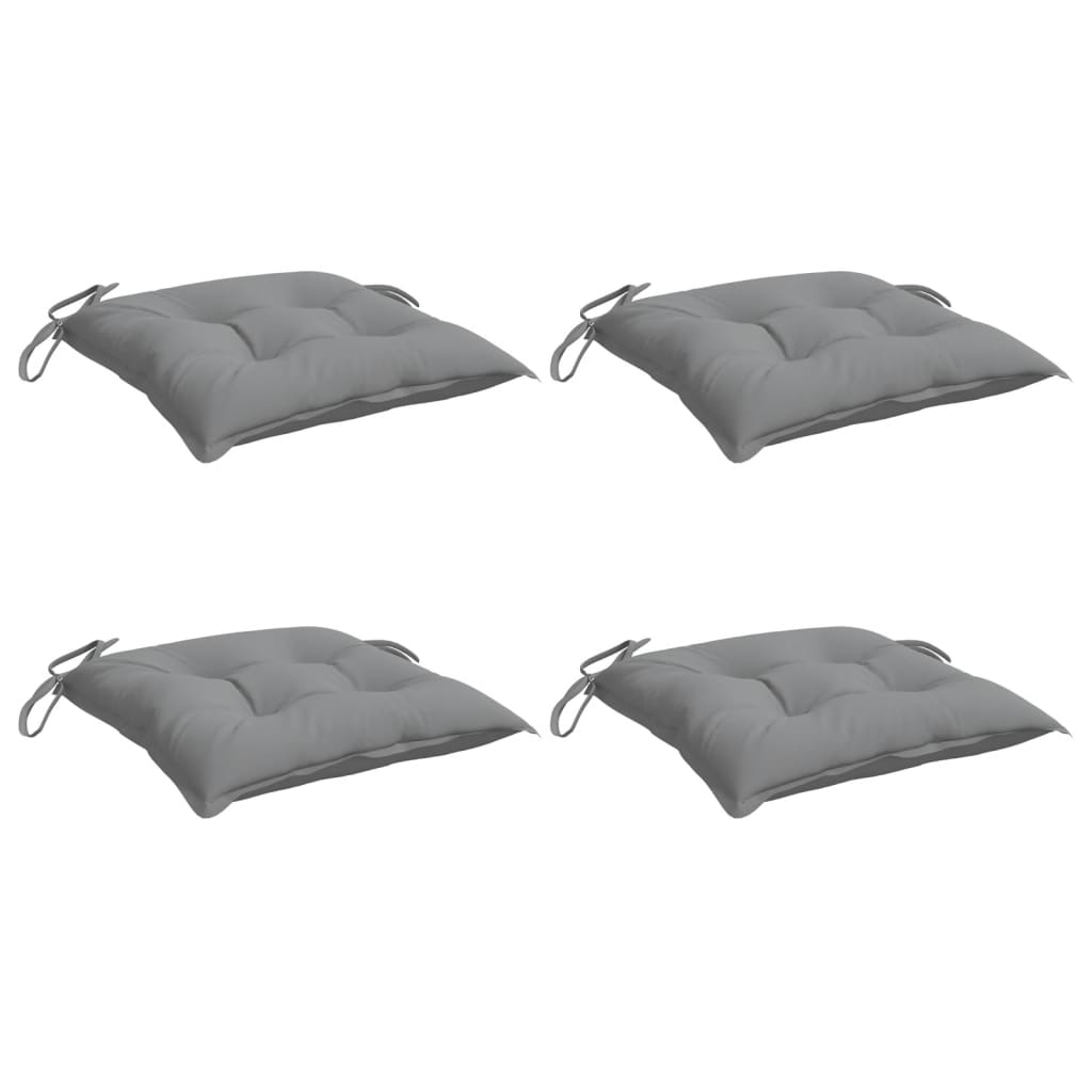 Almofadões de cadeira 4 pcs 50x50x7 cm tecido oxford cinzento
