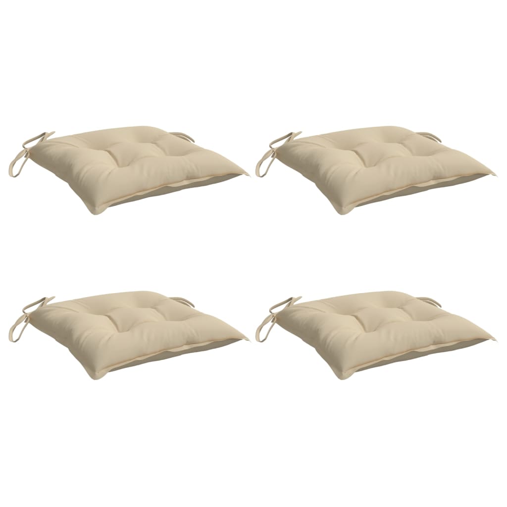 Almofadões de cadeira 4 pcs 50x50x7 cm tecido oxford bege