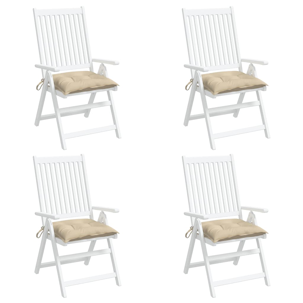 Almofadões de cadeira 4 pcs 50x50x7 cm tecido oxford bege
