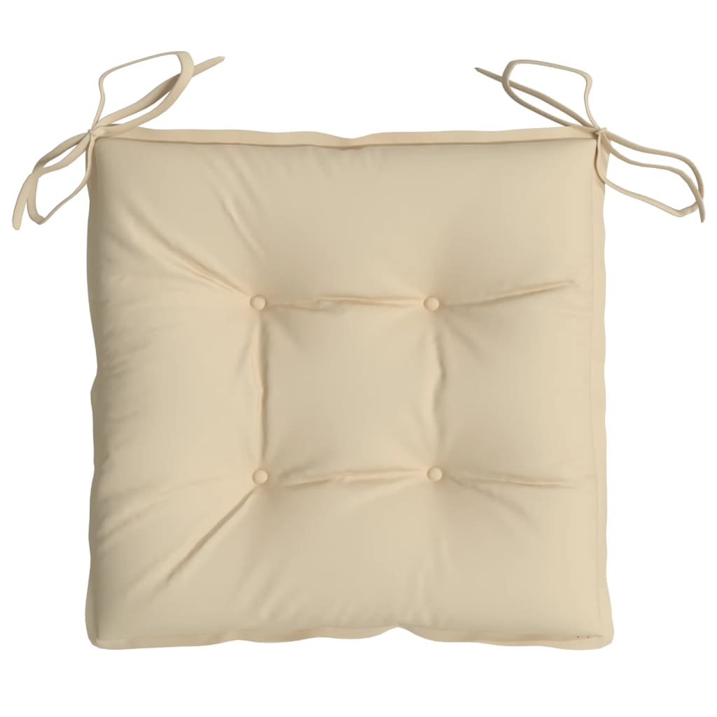 Almofadões de cadeira 4 pcs 50x50x7 cm tecido oxford bege