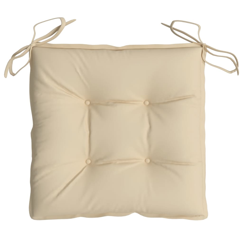 Almofadões de cadeira 6 pcs 50x50x7 cm tecido oxford bege