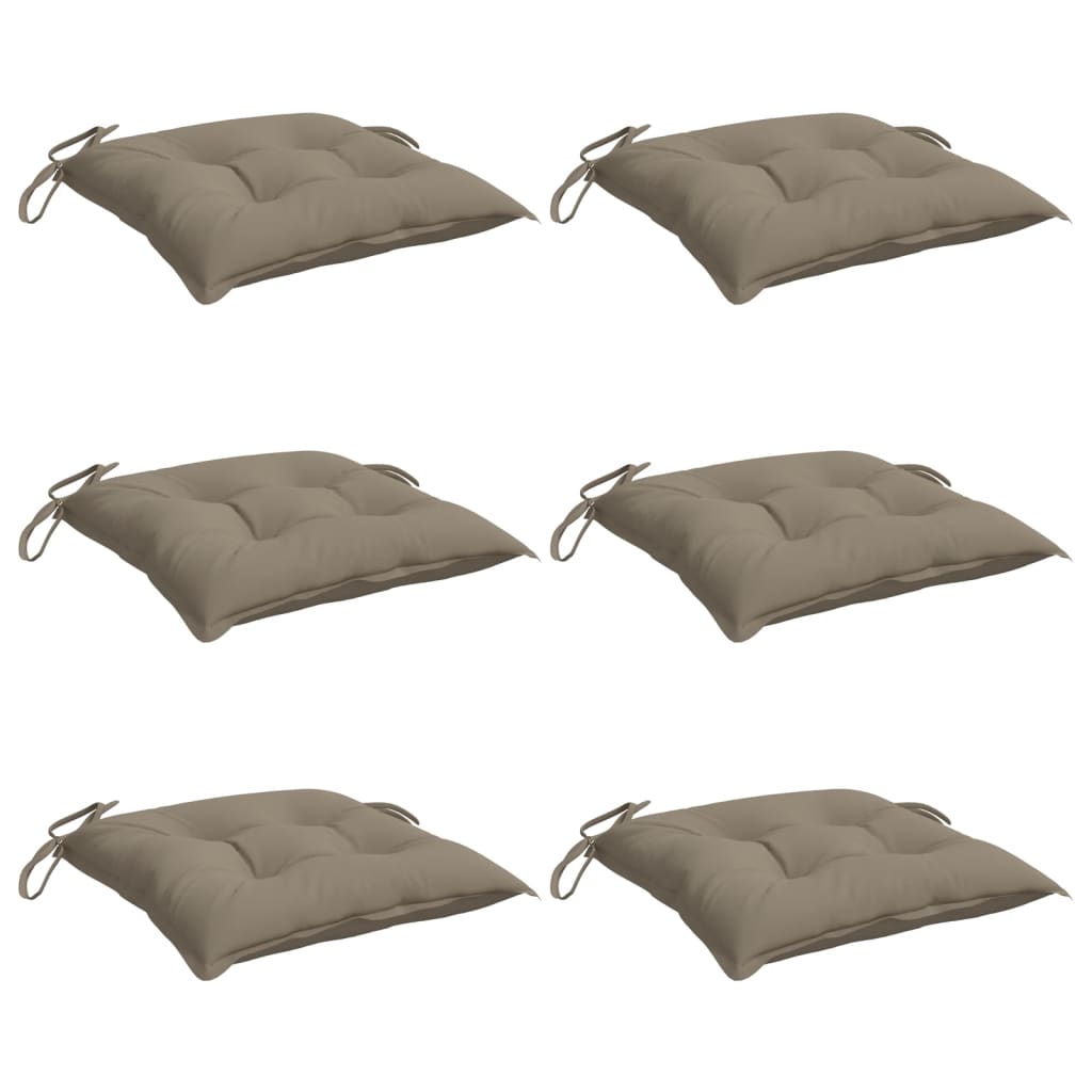 Almofadões de cadeira 6 pcs tecido oxford cinza-acastanhado
