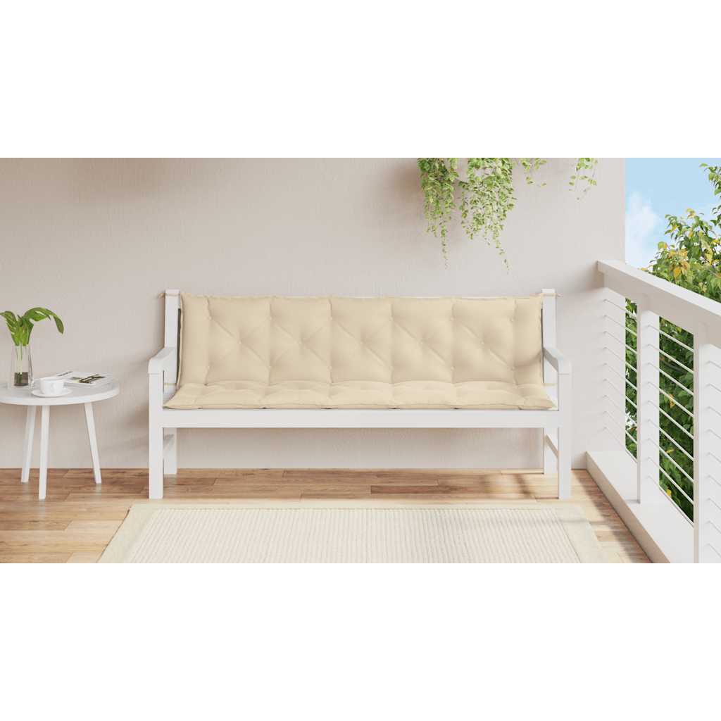 Almofadão p/ banco de jardim 180x(50+50)x7cm tecido oxford bege