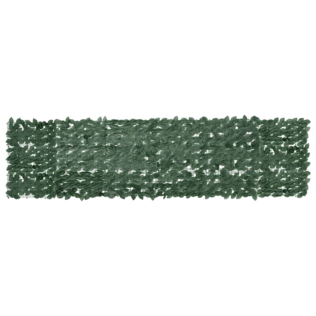 Tela de varanda com folhas verde-escuras 300x75 cm
