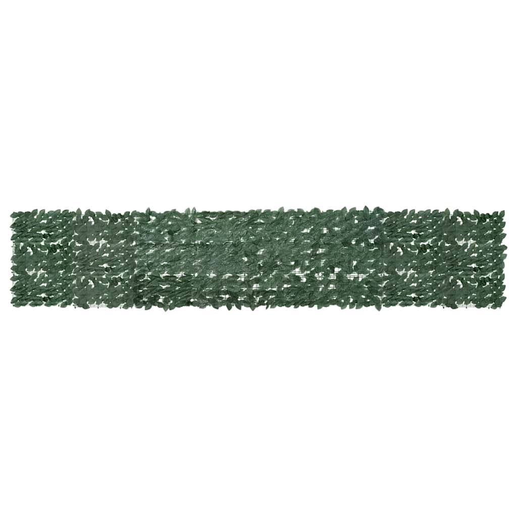 Tela de varanda com folhas verde-escuras 400x75 cm
