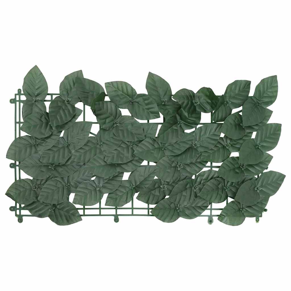 Tela de varanda com folhas verde-escuras 500x75 cm