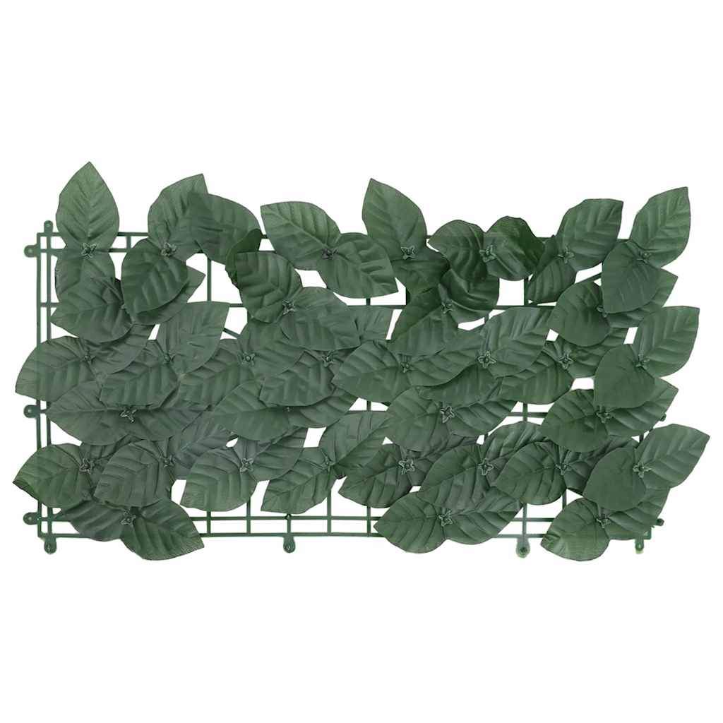 Tela de varanda com folhas verde-escuras 600x75 cm