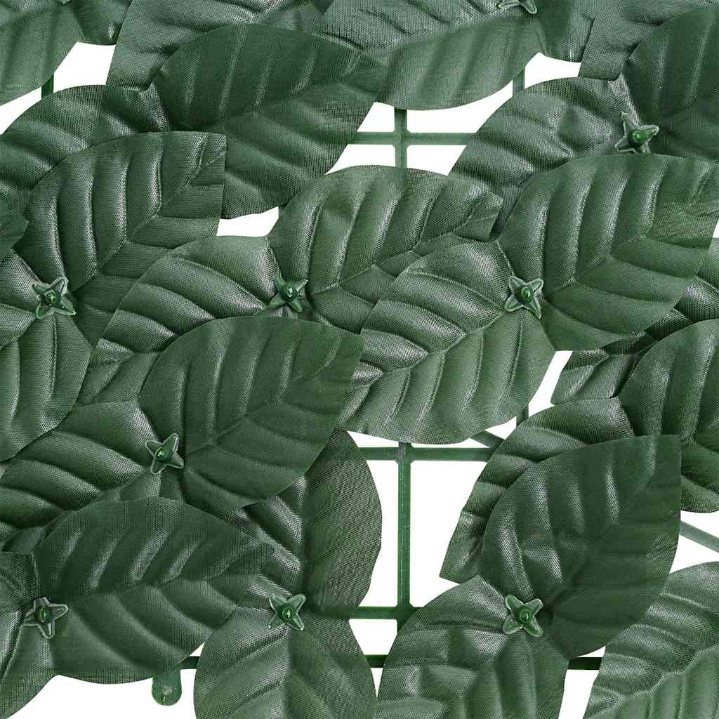Tela de varanda com folhas verde-escuras 300x100 cm