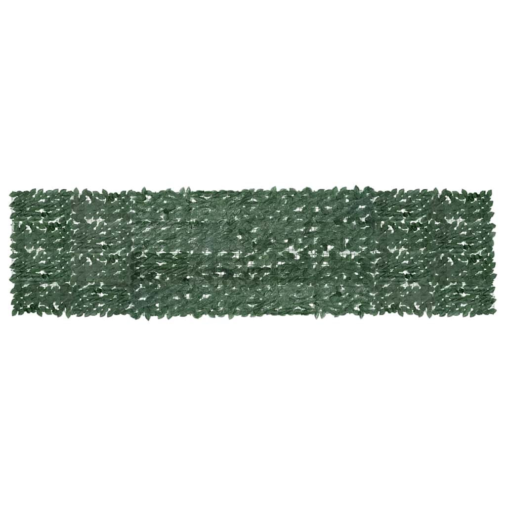 Tela de varanda com folhas verde-escuras 400x100 cm