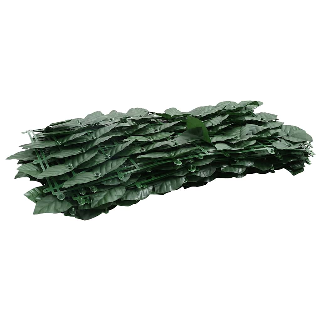 Tela de varanda com folhas verde-escuras 400x100 cm