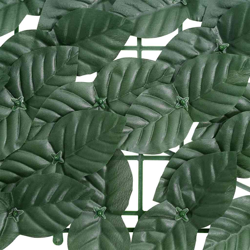 Tela de varanda com folhas verde-escuras 400x100 cm