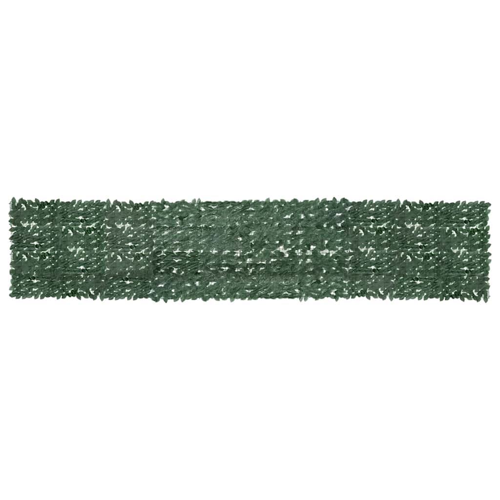 Tela de varanda com folhas verde-escuras 500x100 cm