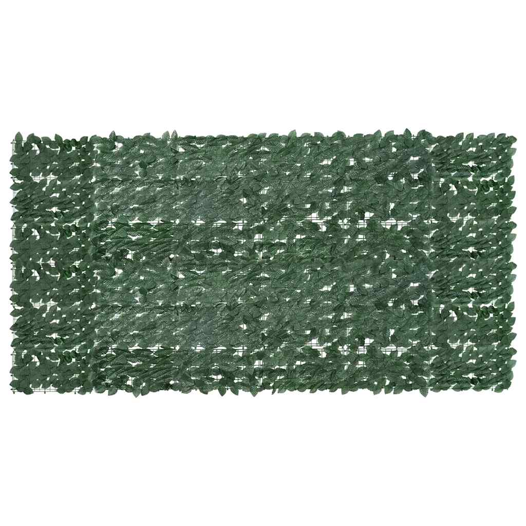 Tela de varanda com folhas verde-escuras 300x150 cm