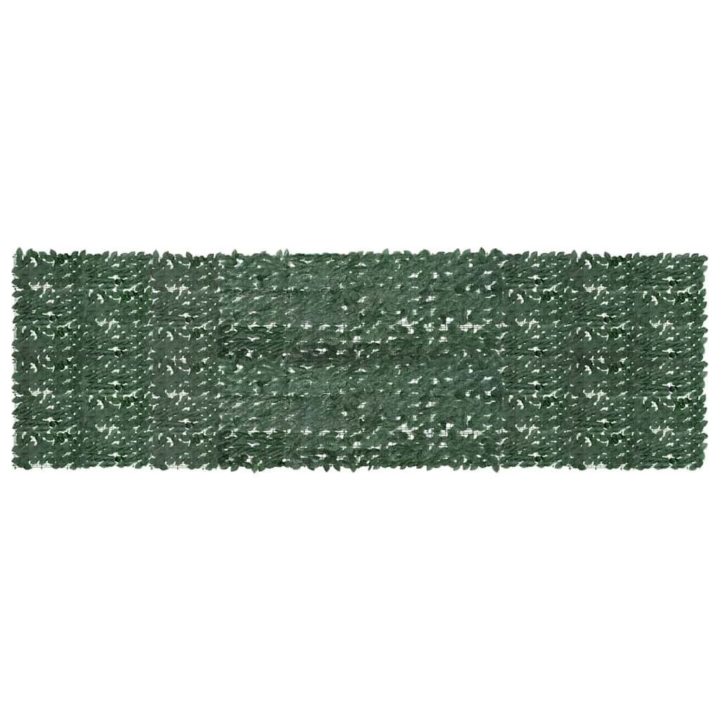 Tela de varanda com folhas verde-escuras 500x150 cm