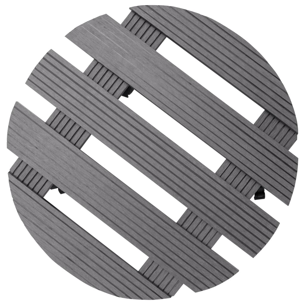 Suportes com rodas para vasos 2 pcs Ø30x7,5 cm WPC cinzento