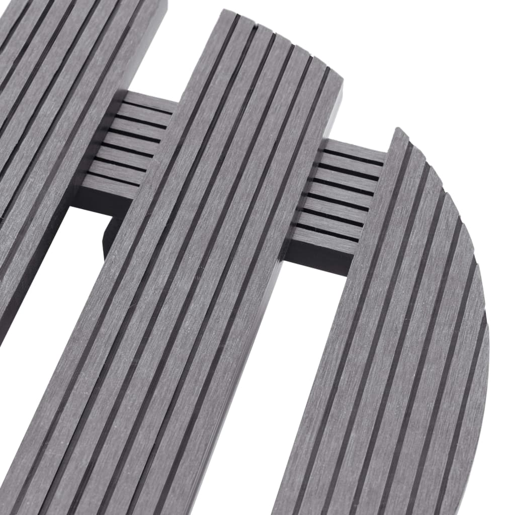 Suportes com rodas para vasos 2 pcs Ø30x7,5 cm WPC cinzento