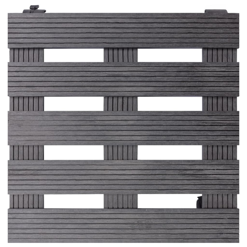 Suportes com rodas para vasos 2 pcs 30x30x7,5 cm WPC cinzento