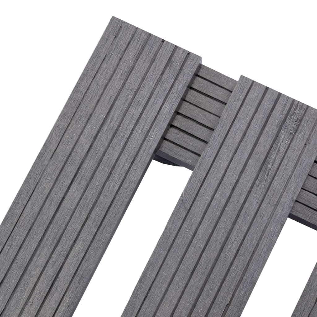 Suportes com rodas para vasos 2 pcs 30x30x7,5 cm WPC cinzento