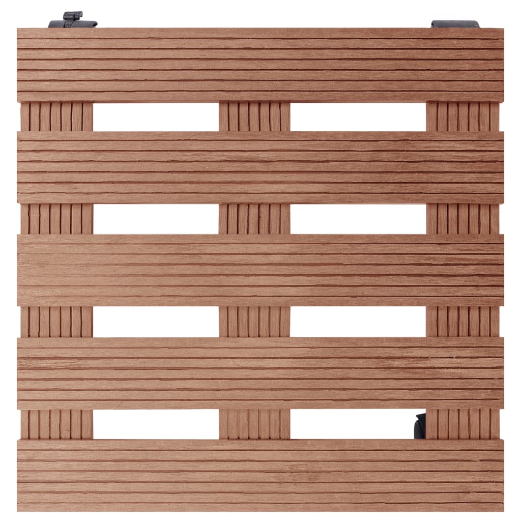 Suportes com rodas para vasos 2 pcs 30x30x7,5 cm WPC castanho