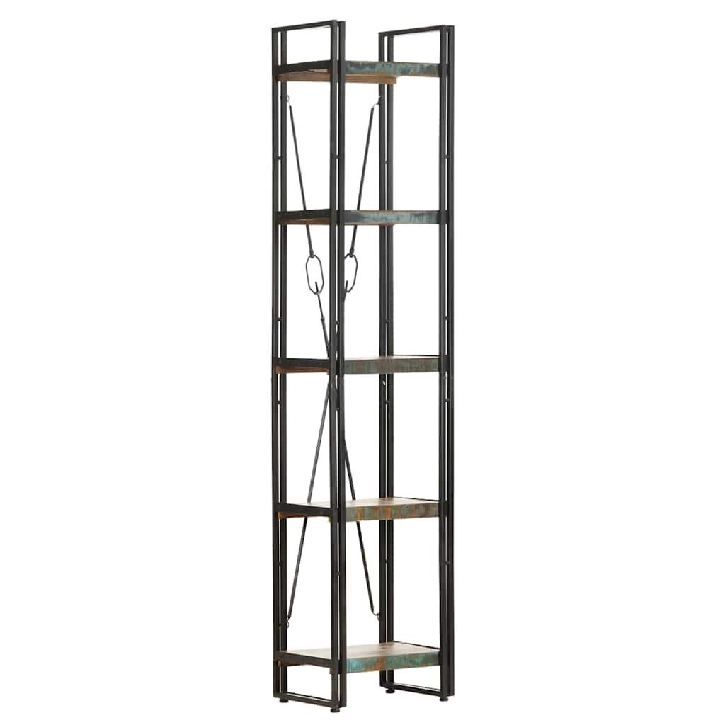 Estante c/ 5 prateleiras 40x30x180 cm madeira recuperada maciça