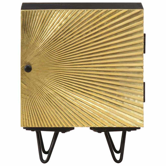 Mesa de cabeceira c/ frente bronze 40x30x50 cm mangueira maciça